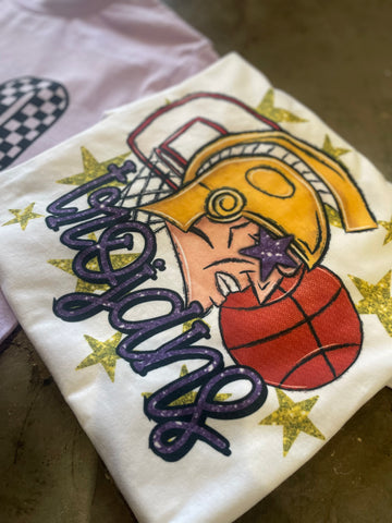 Trojan Basketball Star Hoop Graphic Top