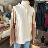 Color block oversized hoodie knit top
