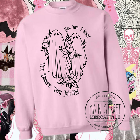 Very Demure Ghost Graphic Top