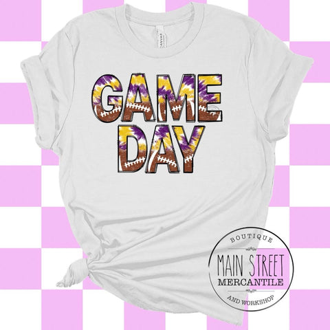 Tie dye and football game day Trojans graphic tee -25