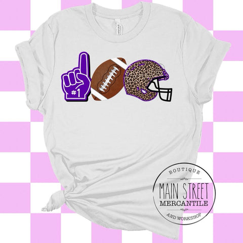 Football and Helmet Trojans graphic tee -20