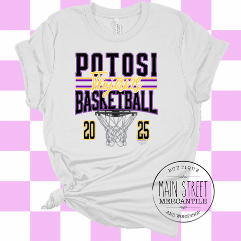 Trojan Basketball Varsity Style Graphic Top