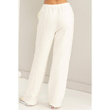 High-waisted Drawstring Pants: CREAM