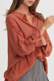 LONG SLEEVE BUTTON DOWN SHIRT: MAUVE