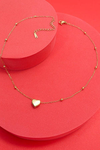 Gold JOSSLYN- 18K STAINLESS STEEL TARNISH FREE HEART NECKLACE