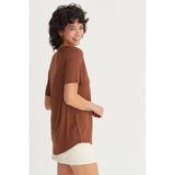 SHORT-SLEEVE V-NECK TOP: CREAM