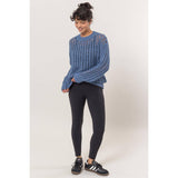 Open Stitch Long Sleeve Sweater: PASTEL GREEN