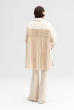 Touche Prive - MACROME DETAILED DENIM JACKET: Cream / 40/42
