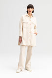Touche Prive - MACROME DETAILED DENIM JACKET: Cream / 40/42