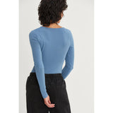 LONG SLEEVE SWEETHEART NECK BODYSUIT: BLACK