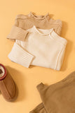 High Neck Reverse Seam Sweater: CREAM