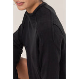 High Neck Reverse Seam Sweater: CREAM