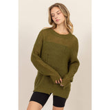 DISTRESSED KNIT SWEATER: ALPACA