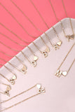 J JOSSLYN BRASS MONOGRAM INITIAL HEART CHARM NECKLACE