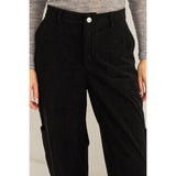 CORDUROY CARGO PANTS: BLACK