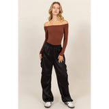 Stylish Approach Satin Cargo Pants