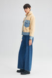 Touche Prive - DENIM DETAILED COAT: Beige / L