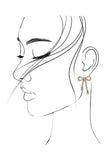 Gold RHINESTONE BOW DROP EARRING