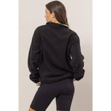 Fleece Color Block Half Zip Pullover: BROWN