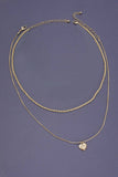 Gold JOSSLYN DOUBLE ROW HEART I LOVE YOU WORD NECKLACE
