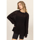 DISTRESSED KNIT SWEATER: ALPACA