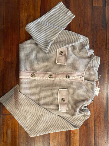 Mocha Hooded Waffle Shacket