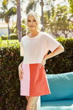 Pink & Red Color Block T-Shirt Dress
