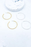 Matte plated brass hoop earrings
