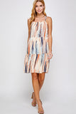 Orange & TealTie Sleeve Dress