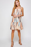 Orange & TealTie Sleeve Dress