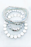 Five strand semi precious stone bracelet set