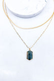 Semi Precious Stone Snake Chain Layered Necklace