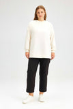 Touche Prive - ZIP DETAILED CREPE TUNIC: Cream / M