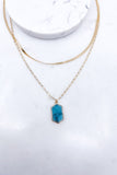 Semi Precious Stone Snake Chain Layered Necklace