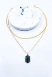 Semi Precious Stone Snake Chain Layered Necklace