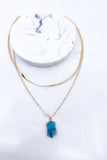 Semi Precious Stone Snake Chain Layered Necklace