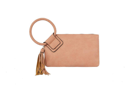 Blush Soft Vegan Leather Wristlet/Clutch
