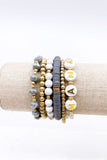 6 Strand semi precious MAMA bracelet set
