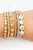 6 Strand semi precious MAMA bracelet set