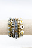 6 Strand semi precious MAMA bracelet set