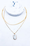 Semi Precious Stone Snake Chain Layered Necklace