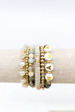 6 Strand semi precious MAMA bracelet set