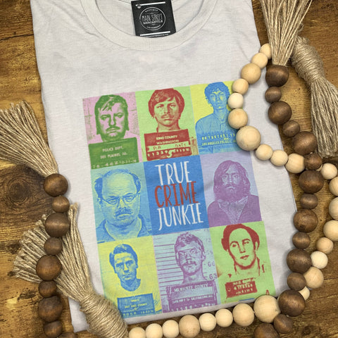 True Crime Junkie graphic tee