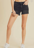Black Non-Distressed Denim Shorts