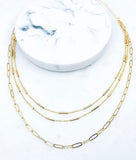 3 layered chain necklace