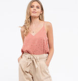 Foil Dot Woven Cami Top