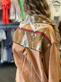 Sage Orange Aztec Shacket