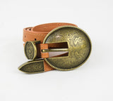 Black Oval Embossed vintage style buckle