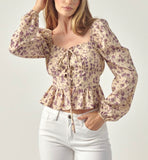 Vintage Floral Sweetheart Top