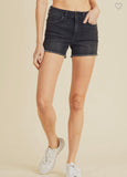 Black Non-Distressed Denim Shorts